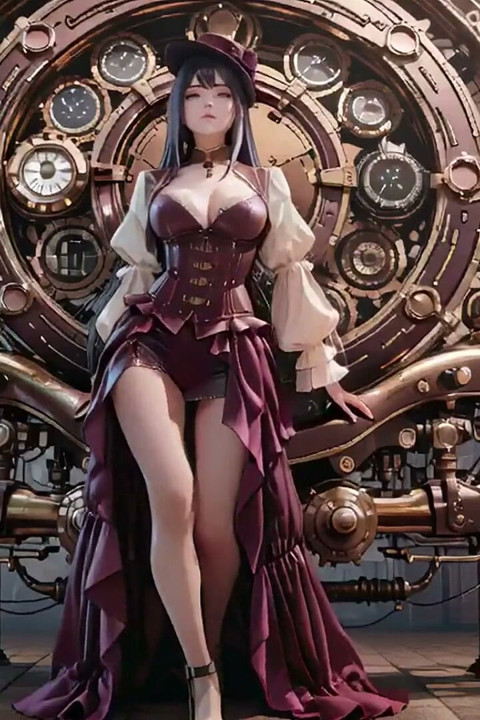 Purple Hairs in a Steam Fantasy!