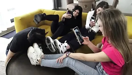 Brat Girls have fun with their slave