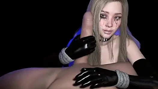 Busty Blonde Babe Point of View Handjob - Eye Contact Facial