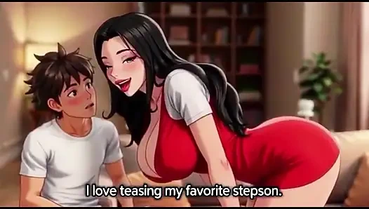 Сексуальная мачеха соблазняет своего молодого пасынку большими сиськами и задницей