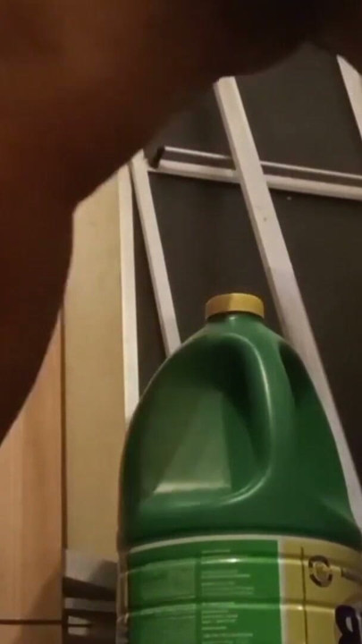 Horny naughty believer trying to break into her ass with a huge bottle | Clip 2