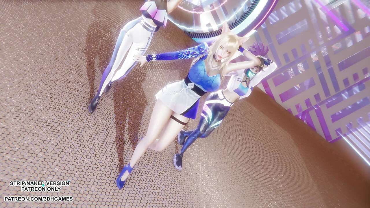 MMD KPop Demon Hunters - HUNTRX - Golden Ahri Akali Kaisa Sexy Kpop Dance League of Legends Hentai Uncensored 4K 60FPS