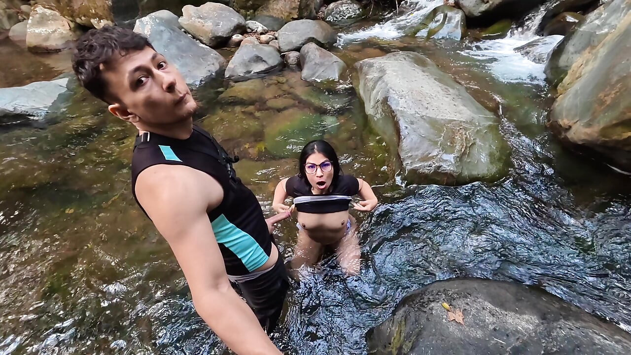 PART ONE fucking in the river.. SEX IN PUBLIC a madness lets her face be filled with cum