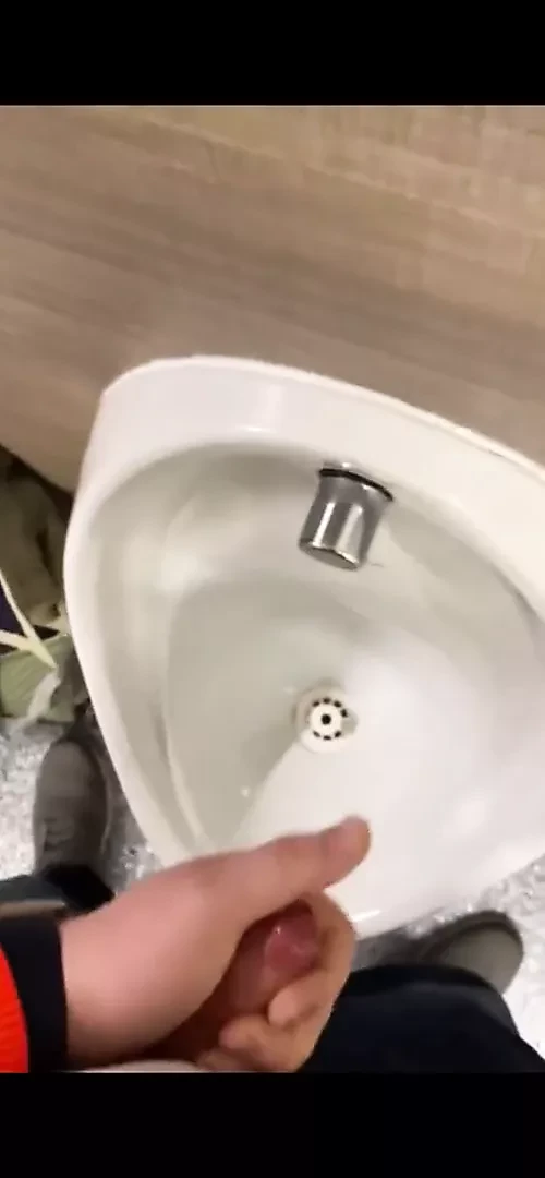 Cruising in public toilets wanking my hard cock