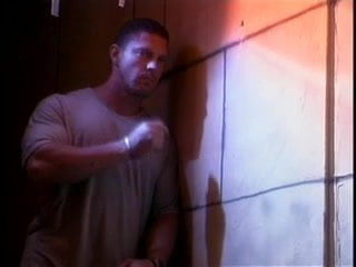Buff guy rails horny brunette in basement