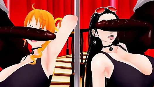 One piece futa robin x nami