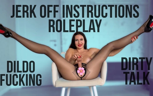 Wichsanleitung rollenspiel, dildofick, strumpfhosen, high heels, dirtytalk 4k