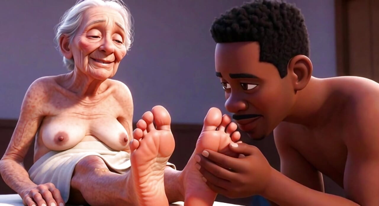 Elderly Granny Getting Feet Oiled & Licked - Sole Licking Pleasure
