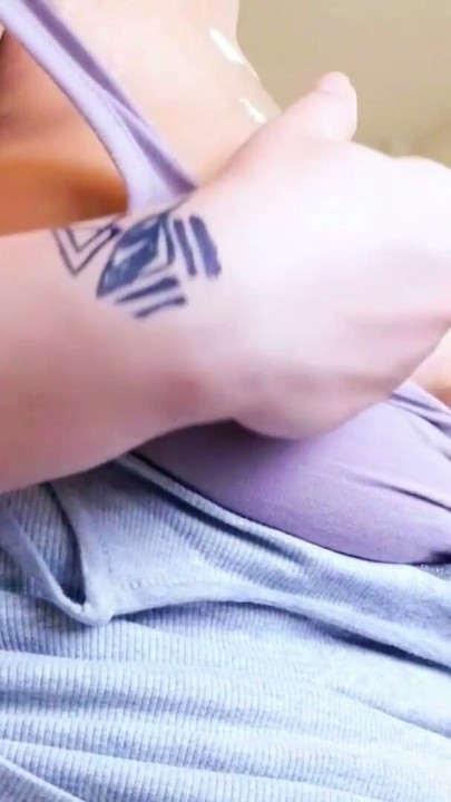 Stepmom With Huge Big Tits Rubbing Stepson Dick On Her Big Nipples | Clip 1