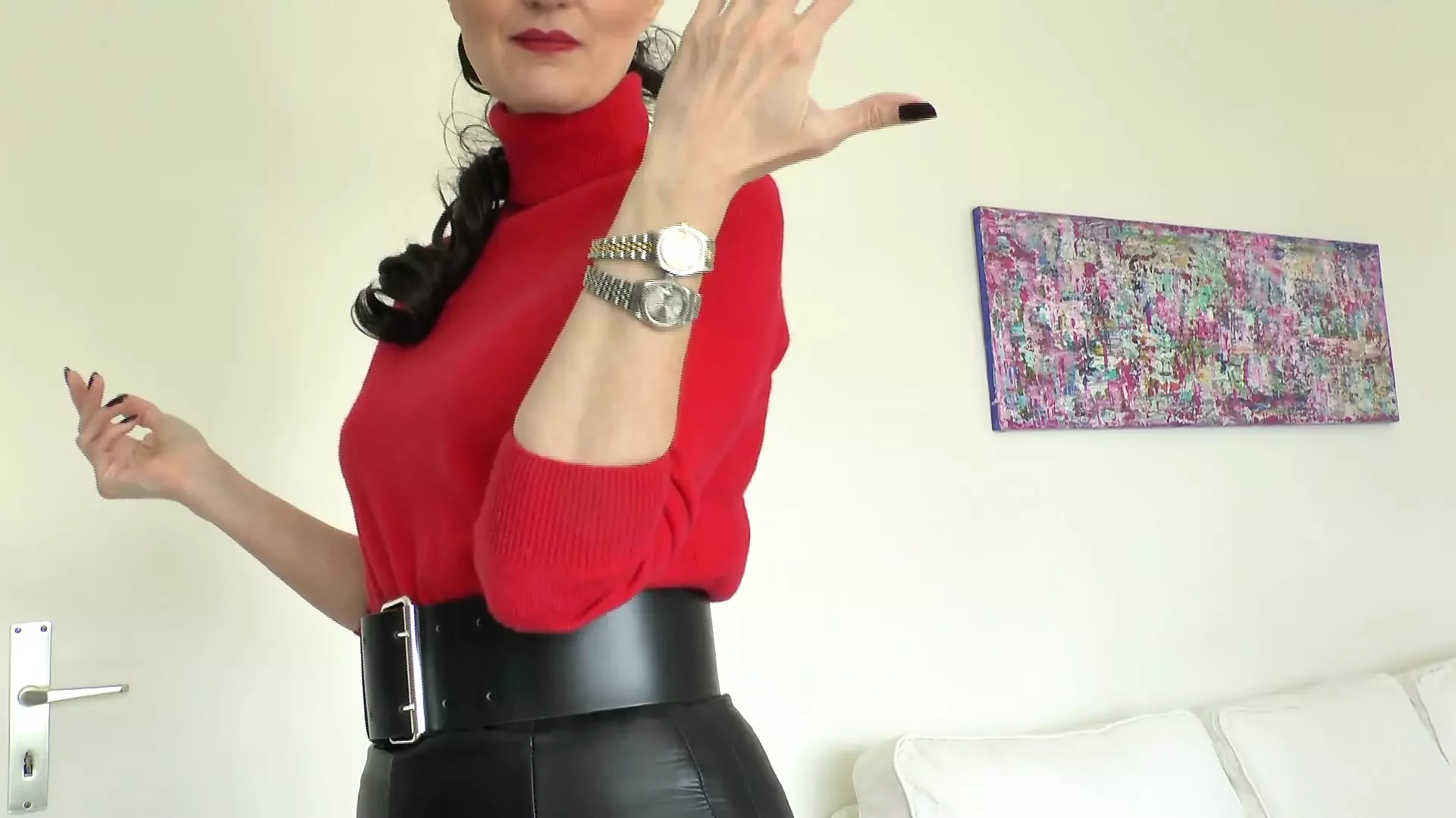 Wide, Tight Belt and Watch Fetish, Your Boss, Your Masturbation During Your Lunch Break, JOI Lady Victoria Valente