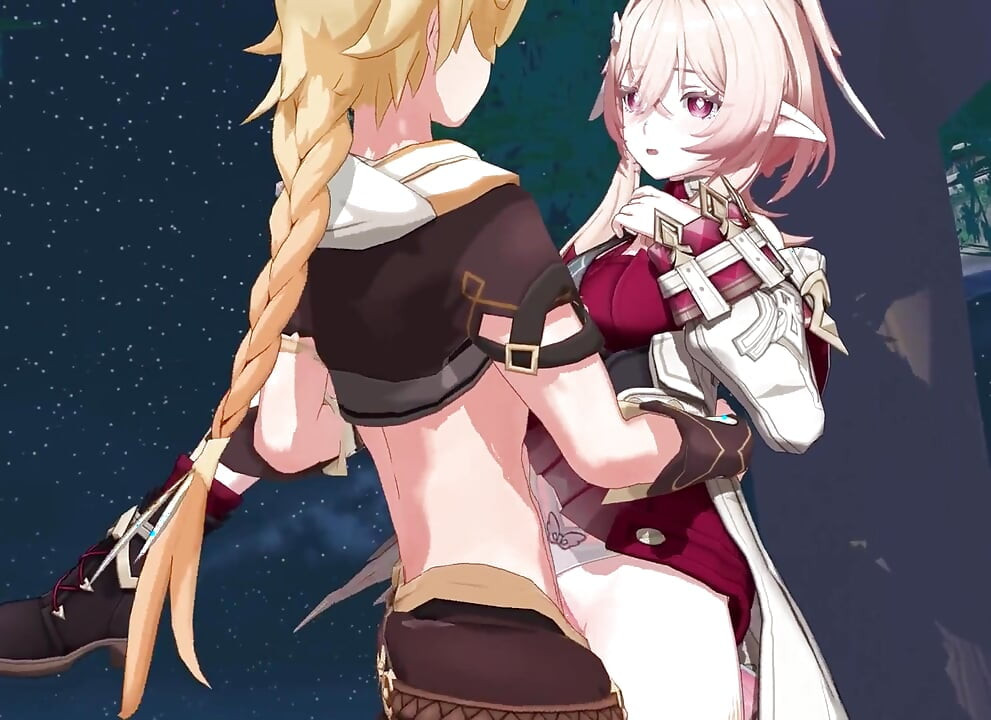 Genshin-impact - Linnea seks in de buitenlucht met Aether - Hentai 3D-animatie