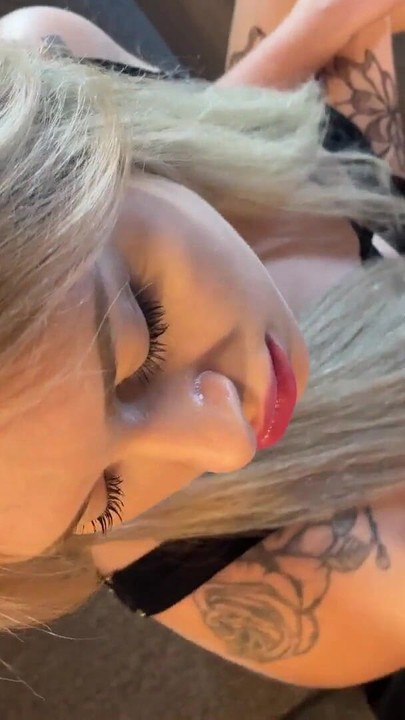 Unforgettable moment from "Hold it if you can with Tight Hot Horny Blonde MILF Georgia in Black Stockings and a See Through"