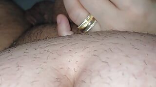 Step mom saw step son big erection and handjob his cock