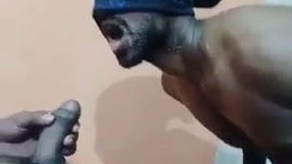 Hot Gay man pissing in mouth