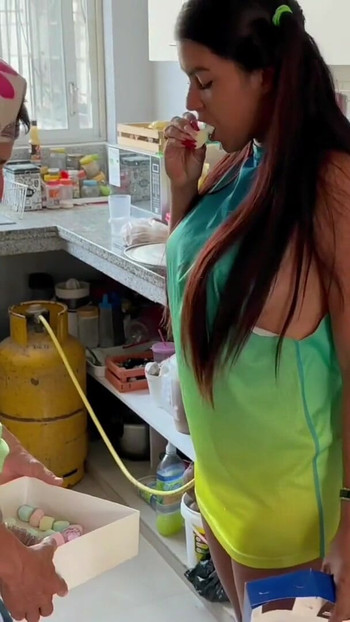 Must-share moment from "Big cock as a gift for Secret Friend Day to my neighbor and the sexy slut eats it all"