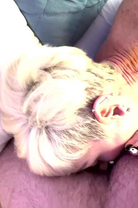Foxxxy White-haired GILF Sucks and Rides Hard POV