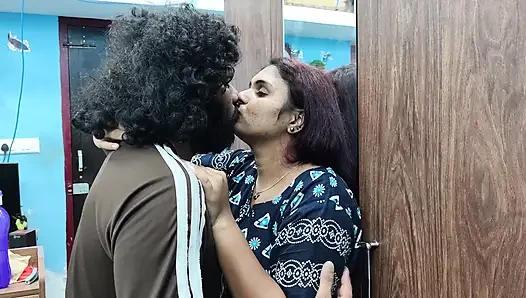 Neck kiss with lip lock in nighty