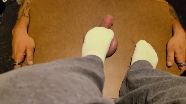 With The Worm: Made him cum with my green socks