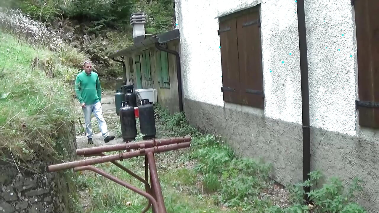 Fucking  a big boob lady on the grass