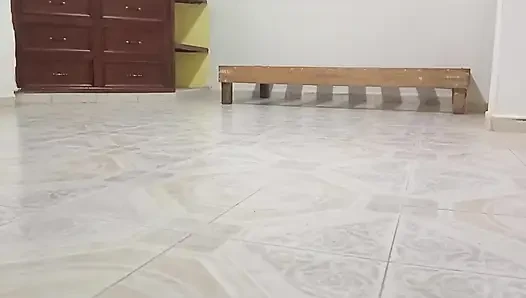 Chubby Neighbor Cleaning Her New Apartment