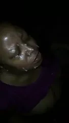 Cumming on tenant’s face