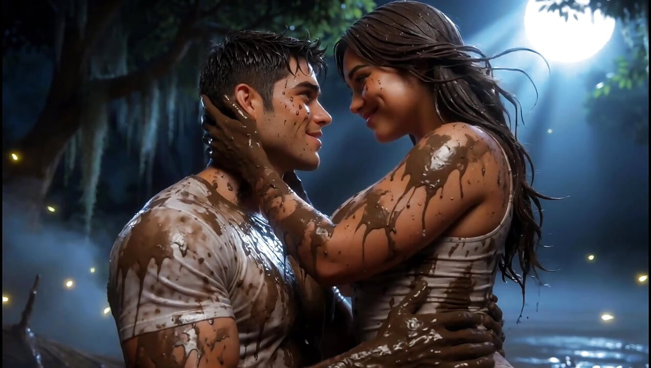 Stepbrother & Stepsister - Midnight Mud Secret (AI generated)