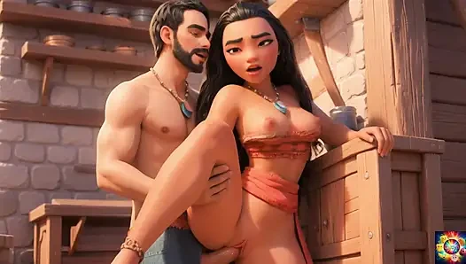 Moana Embracing True Love - AI Animation ASMR