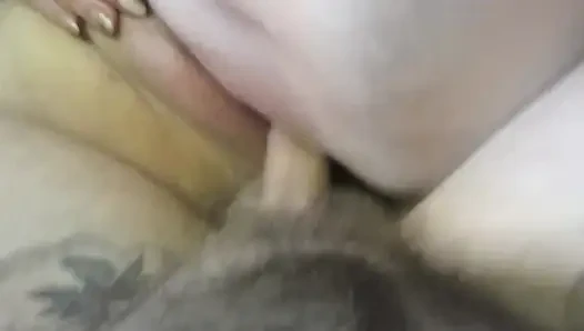 Smeared cum on pussy after sex