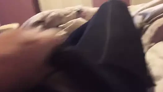 Siyah külotlu çorap boşalması