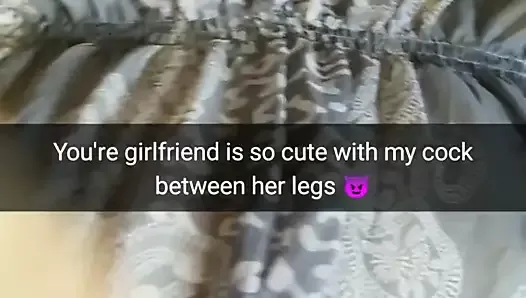 Your girlfriend looks so cute with my dick in her pussy!