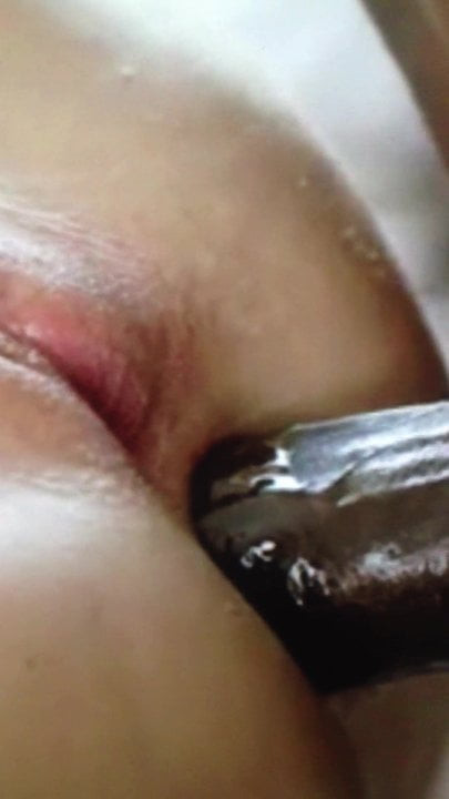 Big black cock slowly fucks arse (close-up)