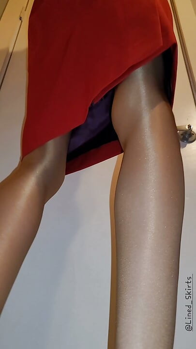 Red flight attendant uniform