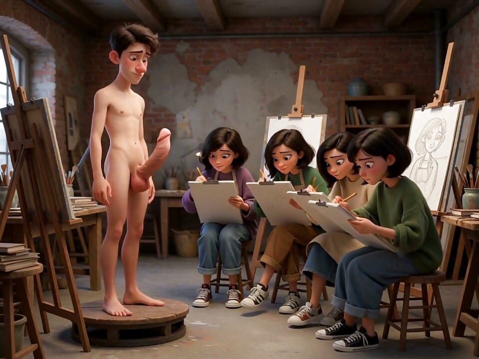 A Painting Class That Ended in an Unusual Way; Besides Painting, They Learn Human Anatomy (ai-generated).