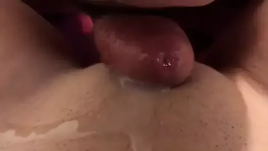 Cum covered soaking wet amateur wife's pussy