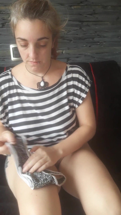 Memorable moment from "rubbing my thongs to make my stepbrother smell them."