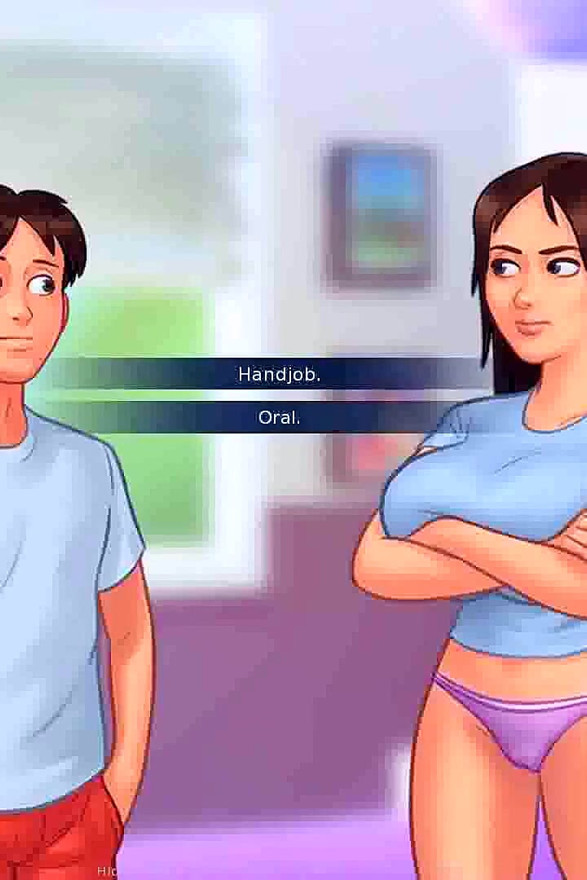 Summertime saga: she milks her tits and selling the milk in the town ep 107