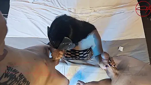 Shared girlfriend, double penetrated and cumshotted by a follower and her boyfriend - General POV