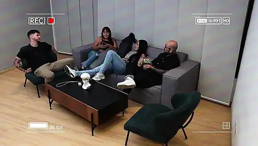 What a! I Fuck My Stepsister's Best Friend Through Ripped Jeans While We Play One