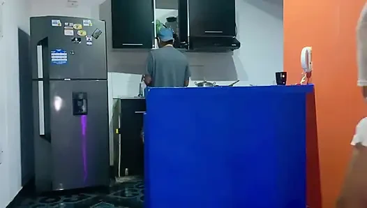 Femboy Gets Fucked Behind Her Boyfriend's Back in the Kitchen