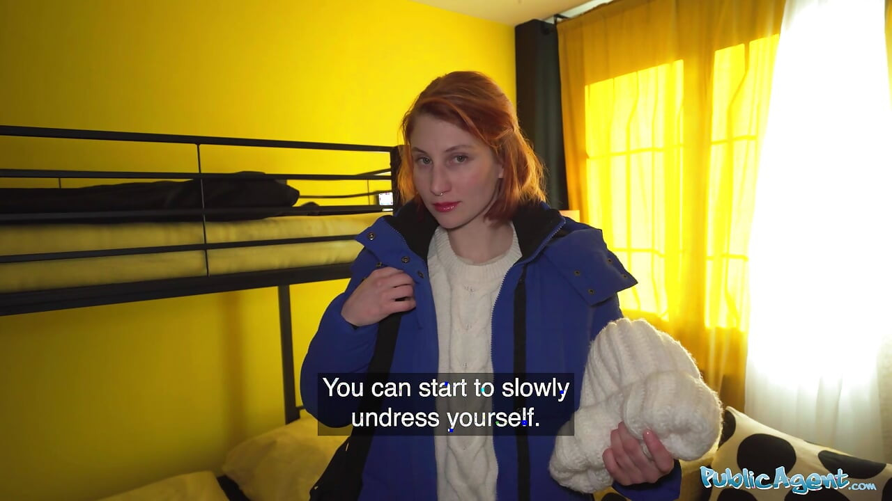 She nervously takes off her clothes in front of a stranger in POV - Public Agent