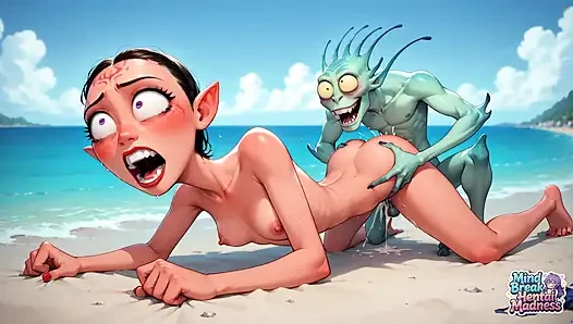Penis muncrat & krim alien: orgasme di pantai sampai muncrat