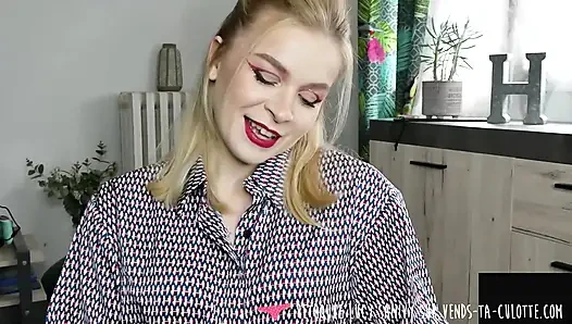 Vends-ta-culotte - cewek seksi perancis lagi asik mempermalukanmu dengan memandu masturbasimu
