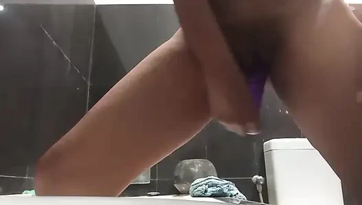 Sri Lankan Girl Musterbation in bath room with Dildo Lust with Big Boobs and wet Pussy