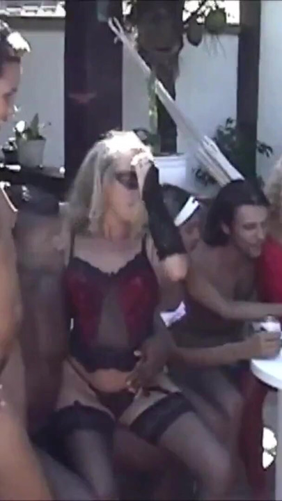 Carnival party with 3 hot girls and a lot of whoring in the pool | Clip 3