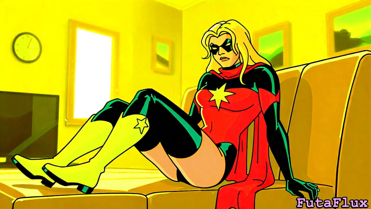 Futanari Carol Danvers - Masturbating, Cumshots, Selfsucking and more!
