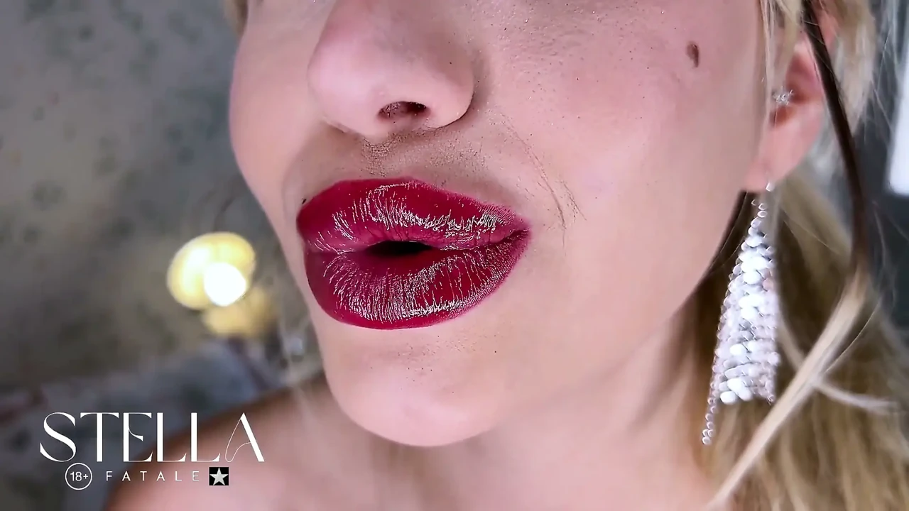 Red Lipstick Slim Cigarette Old Matches Smoking Tease