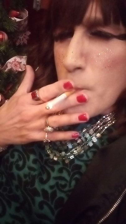 Cute Transwoman POV smokes in your face