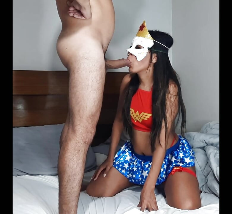 Wonderful teen ready to defend evil with her greedy pussy