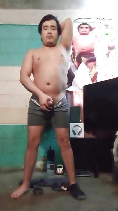 Jesus in boxer pulling his penis #132
