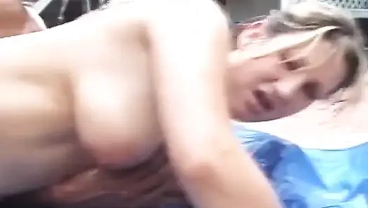 Busty Oiled MILF Fucked by the Pool